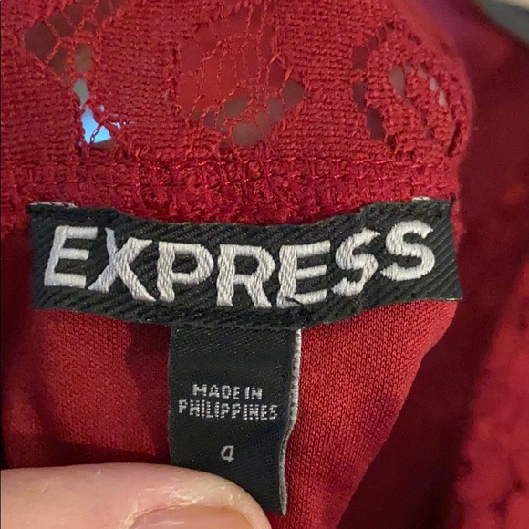EXPRESS ❤️ Red Dress - With Lace Details - Picture 3 of 13